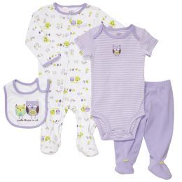 CONJUNTO CORUJINHA 4 PEÇAS 6 MESES
